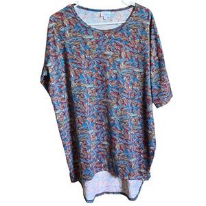 LuLaRoe women’s leaf pattern high low size L blouse